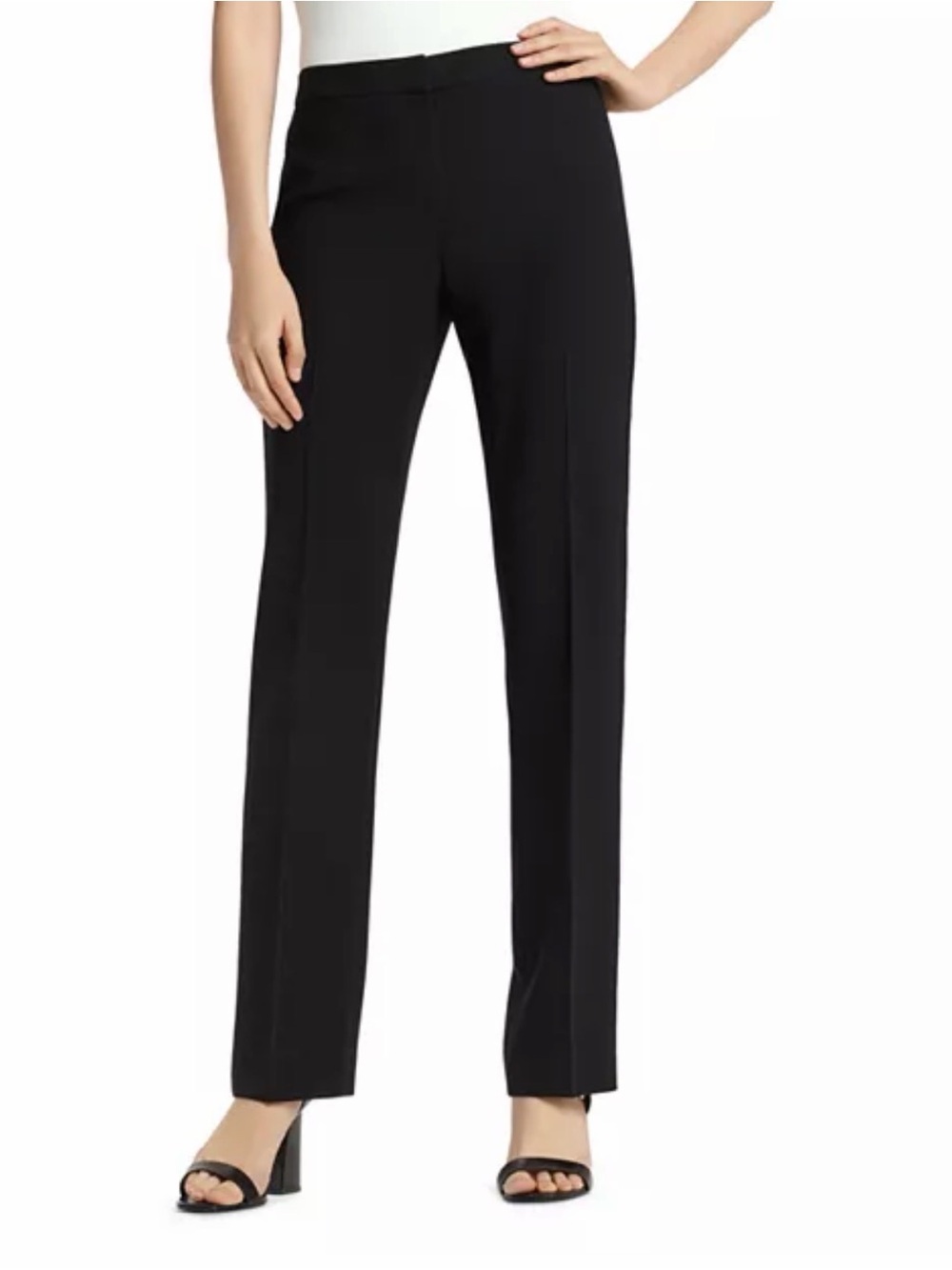Lafayette 148 NY Barrow Straight Leg Wool Blend Pants Trousers Black Women’s 10